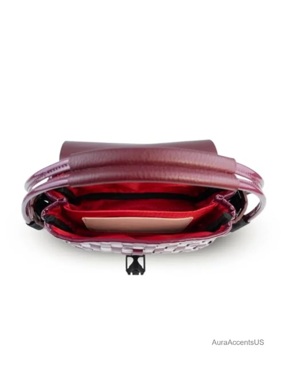 Handmade Real Goat Leather Woven Hobo Bag with Shoulder Strap, Magnetic Buckle